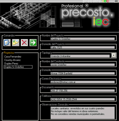 idec costo previo - Administración de proyectos de arquitectura
