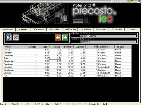 idec costo previo - Definición de locales