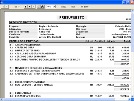 idec costo previo - Informe del presupuesto de una obra
